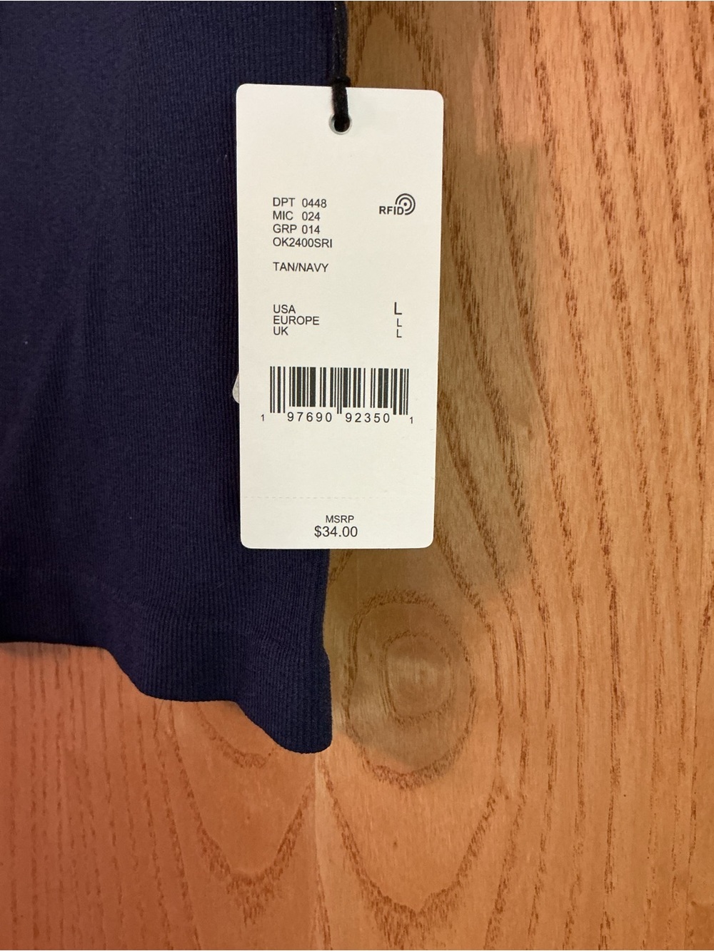 Navy Ribbed Tank - Women's Sleeveless Top - Picture 2 of 3